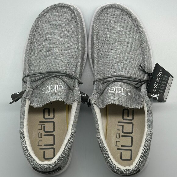 HEY DUDE WALLY FUNK MAGENETITE SIZE 9 US MEN'S LACE UP LOATERS COMFORTABLE - Picture 15 of 17